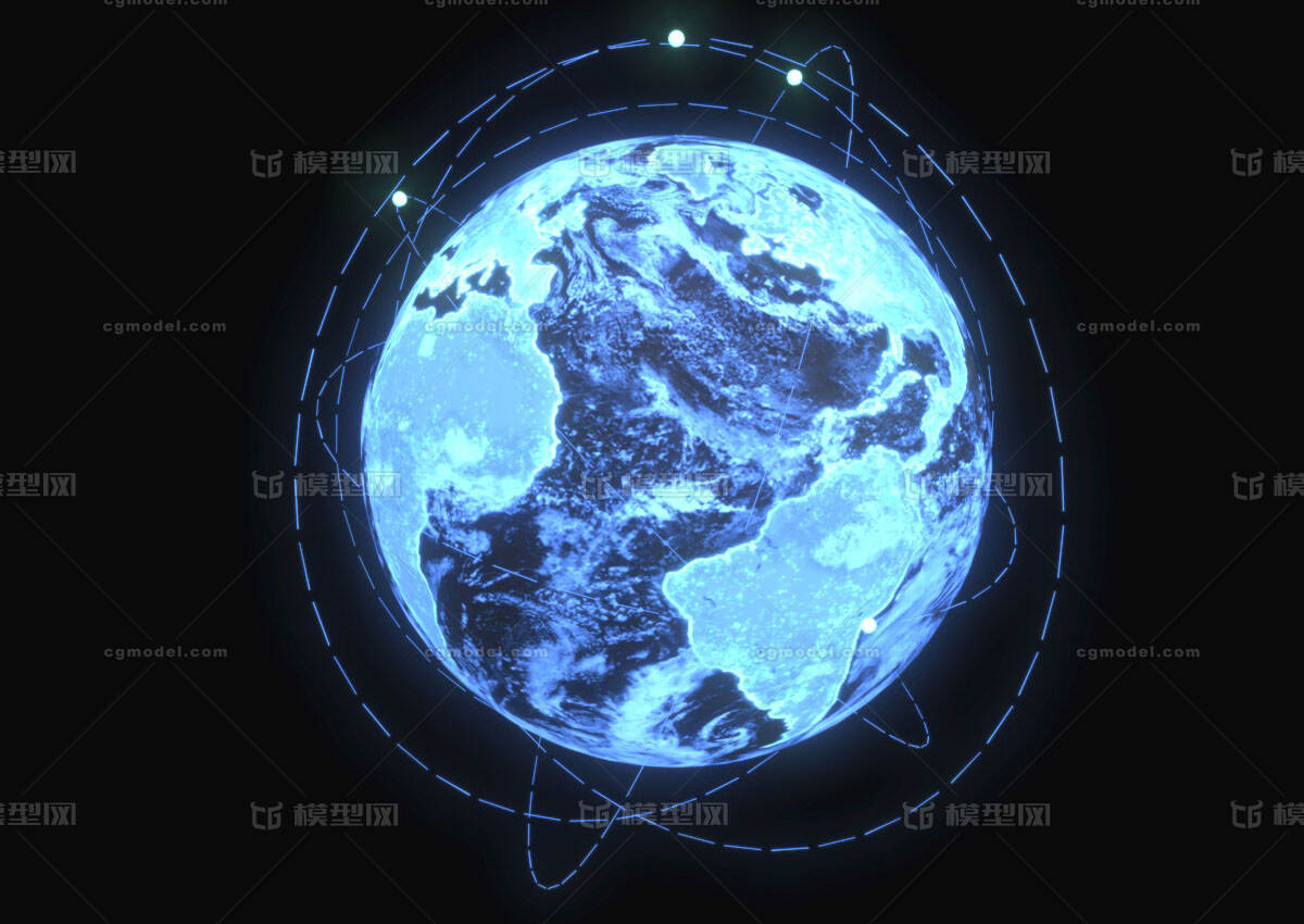 科幻地球 虚拟地球模型-场景部件模型库-FBX(.fbx)模型下载-cg模型网