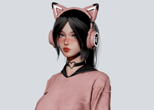 ue5 虚幻 青春 少女 粉色 学生 可爱 调皮 女孩 游戏女孩 虚拟人物