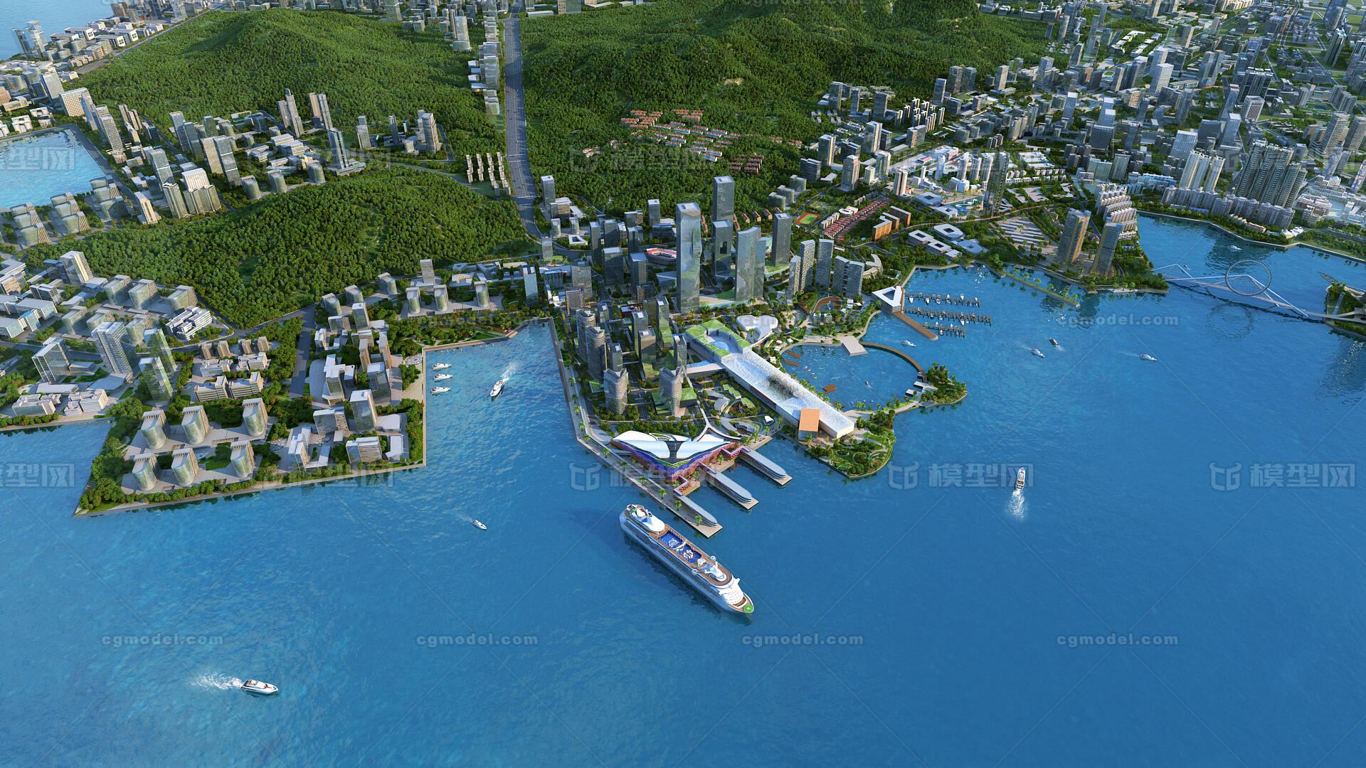 深圳蛇口太子湾片区场景 现代城市模型-现代场景模型库-3ds Max(.max)模型下载-cg模型网