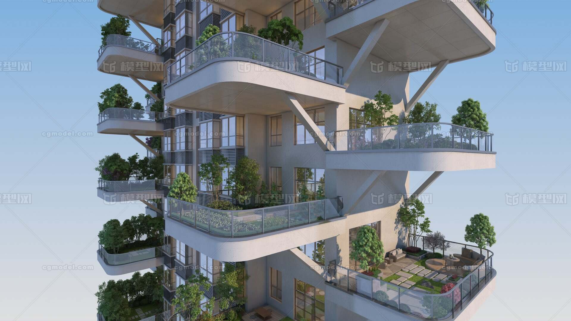 【T】第四代建筑特写 庭院房模型-现代场景模型库-3ds Max(.max)模型下载-cg模型网