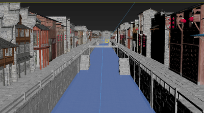 古镇古河道古建筑江南河道 村落模型-古代场景模型库-3ds Max(.max)模型下载-cg模型网