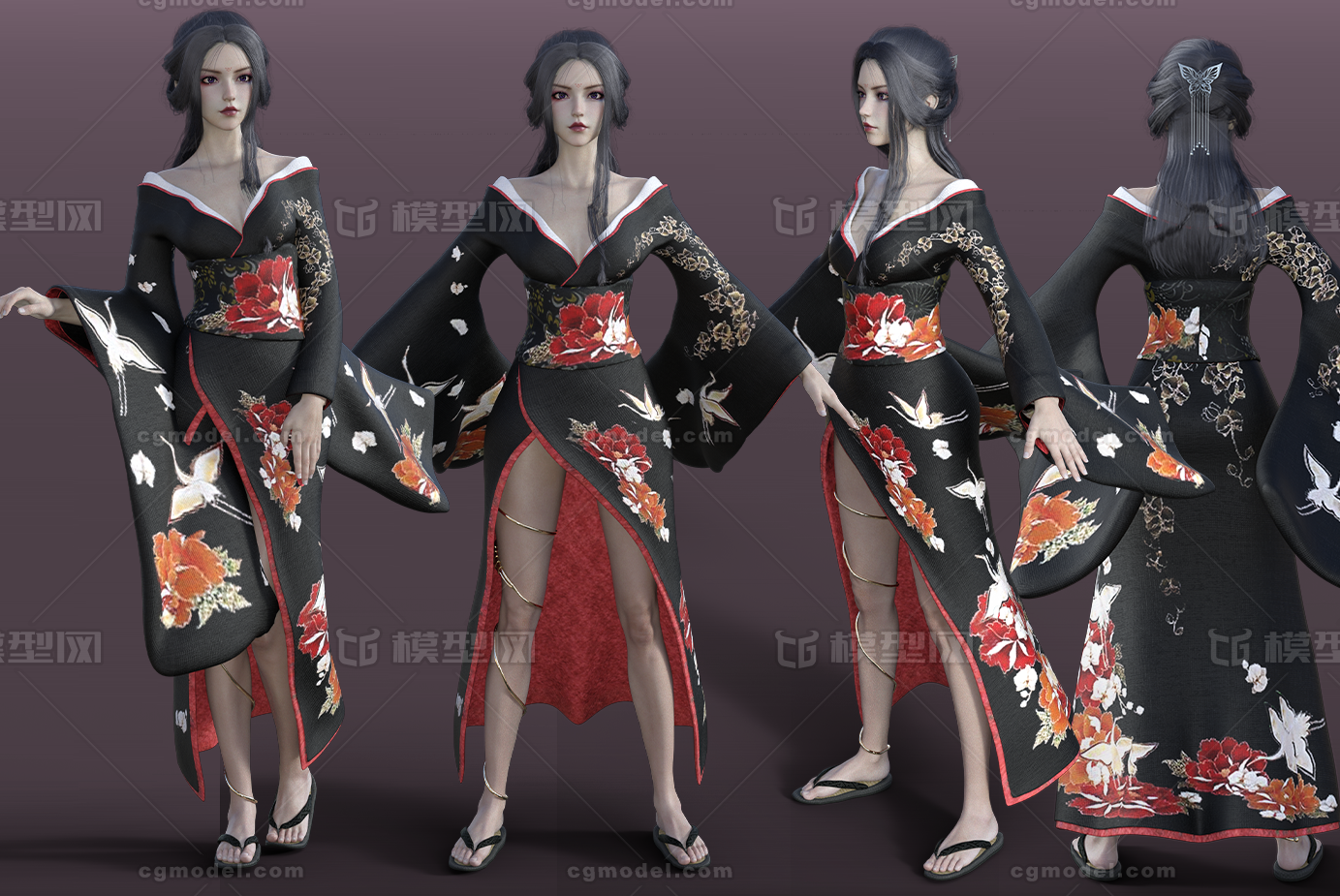 汉服美女 古装模型-女人模型库-3ds Max(.max)模型下载-cg模型网