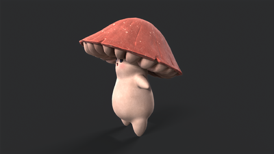 可爱的蘑菇 蘑菇人模型-真菌模型库-3ds Max(.max)模型下载-cg模型网