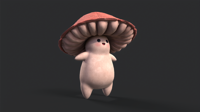 可爱的蘑菇 蘑菇人模型-真菌模型库-3ds Max(.max)模型下载-cg模型网