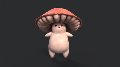 可爱的蘑菇 蘑菇人模型-真菌模型库-3ds Max(.max)模型下载-cg模型网