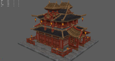 古代豪宅建筑场景模型 古代建筑模型-历史建筑模型库-Maya(.ma/.mb)模型下载-cg模型网