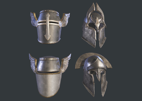 pbr 次世代 骑士头盔 十字军头盔 野蛮人防具 铁头盔