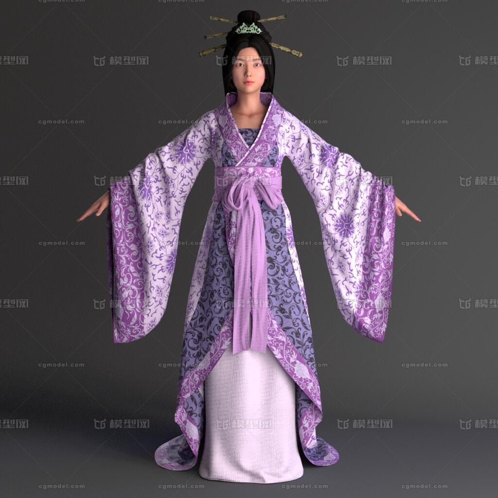 古代美女 汉朝公主模型-女人模型库-Maya(.ma/.mb)模型下载-cg模型网