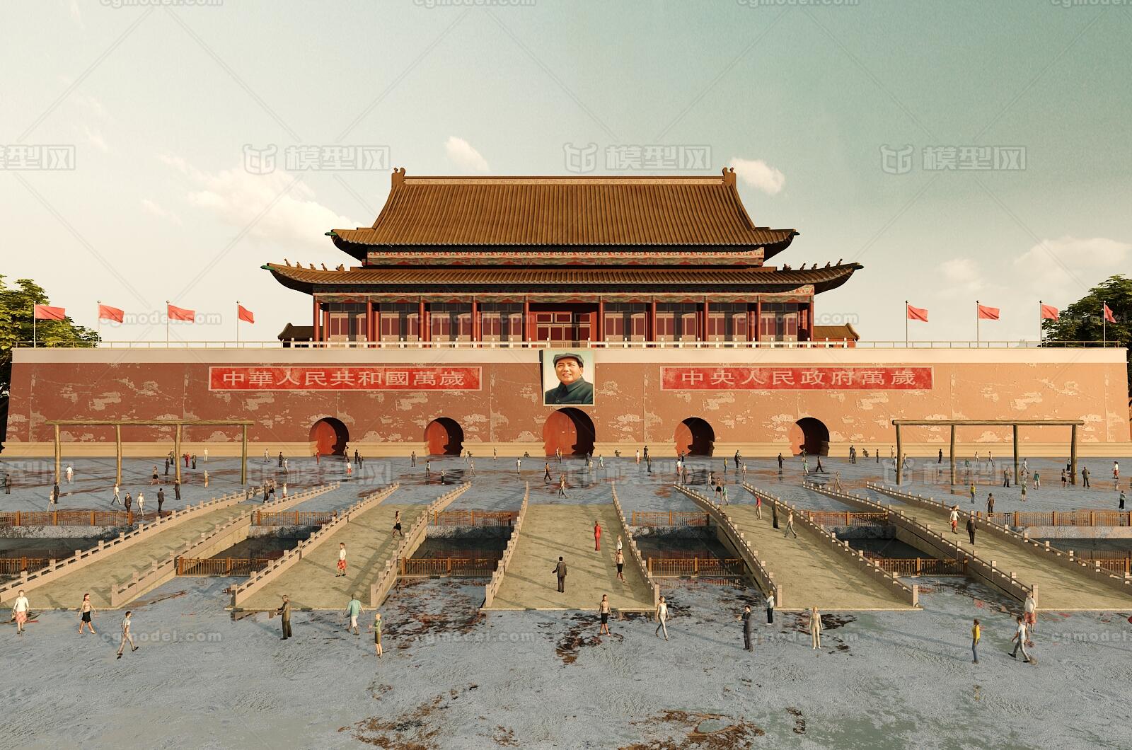 地标 北京模型-现代场景模型库-3ds Max(.max)模型下载-cg模型网