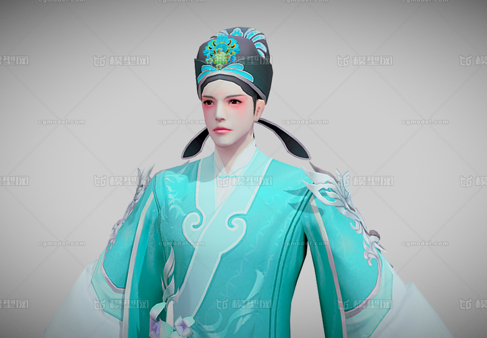 戏剧 书生模型-男人模型库-3ds Max(.max)模型下载-cg模型网