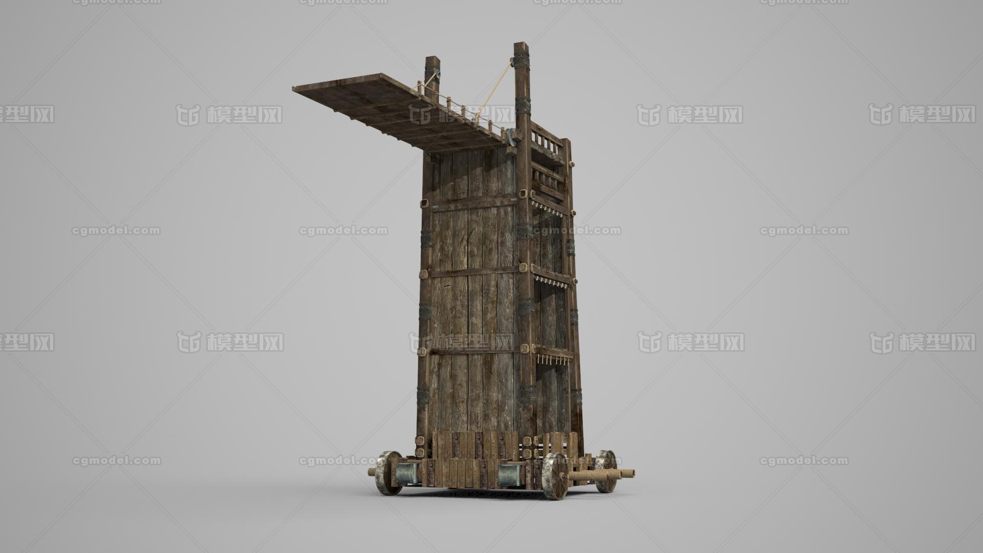 古代武器攻城车云梯模型-冷兵器模型库-3ds Max(.max)模型下载-cg模型网