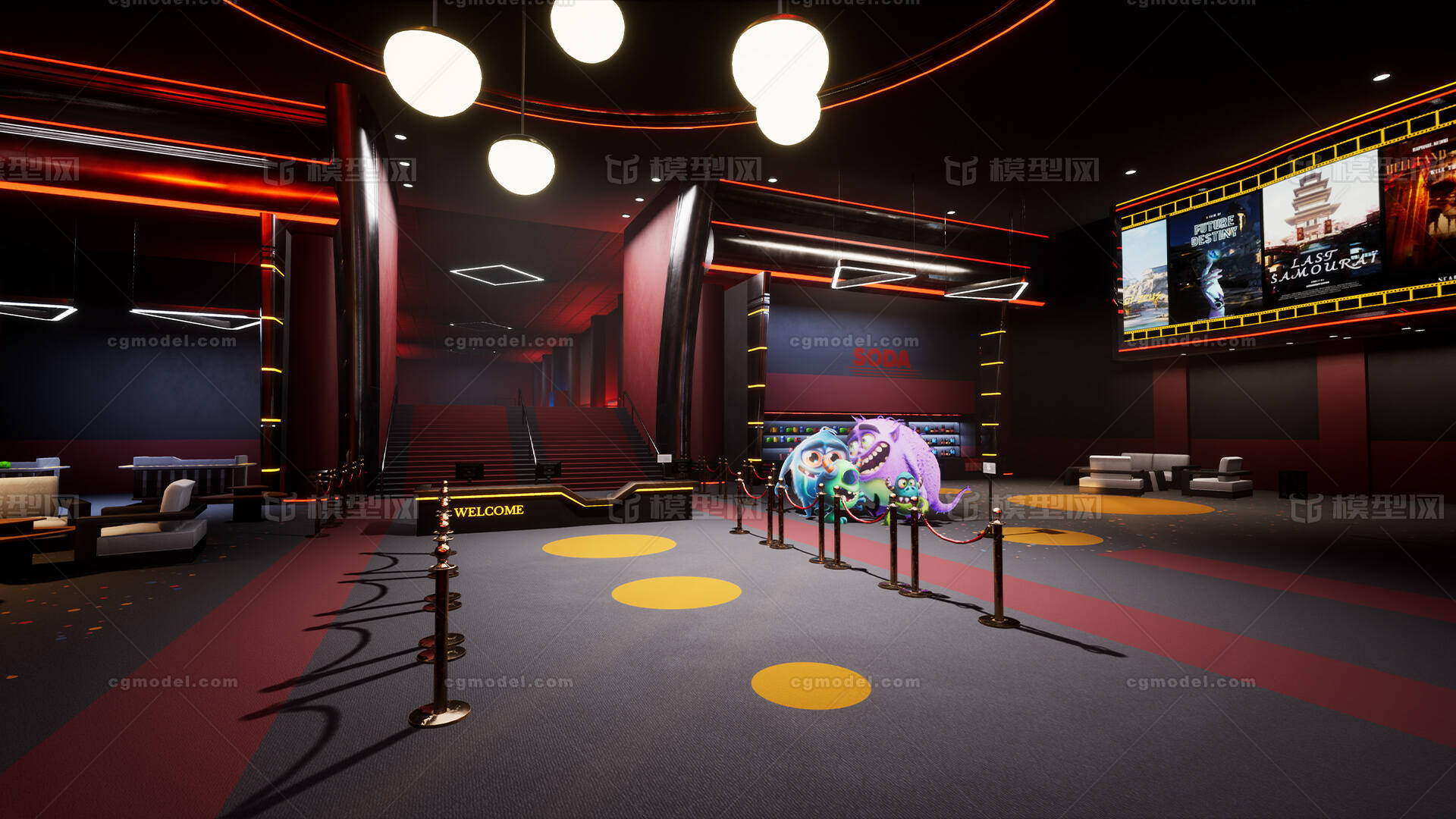 电影院 巨幕电影院模型-现代场景模型库-Unreal Engine模型下载-cg模型网