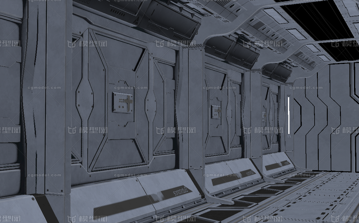 科幻走廊场景 科技走廊模型-科幻场景模型库-3ds Max(.max)模型下载-cg模型网