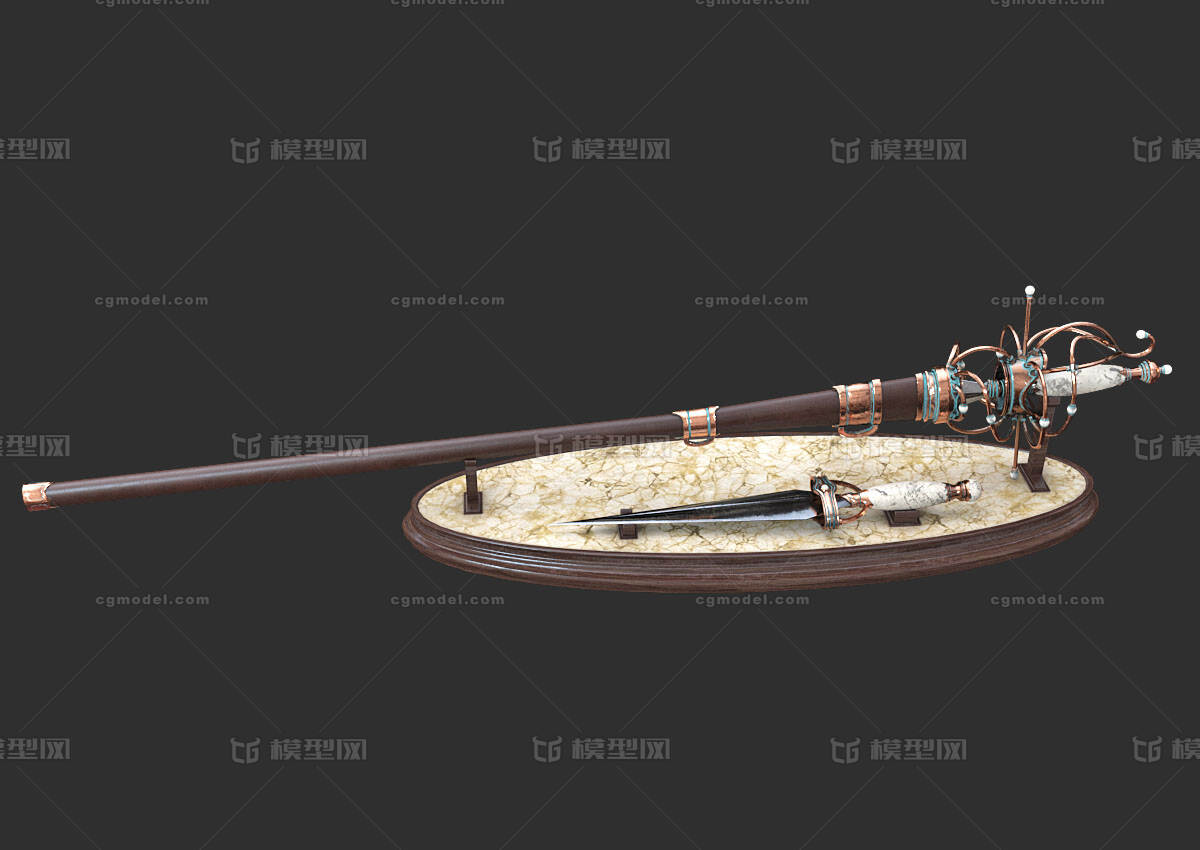 珍藏宝剑 西洋剑模型-冷兵器模型库-FBX(.fbx)模型下载-cg模型网