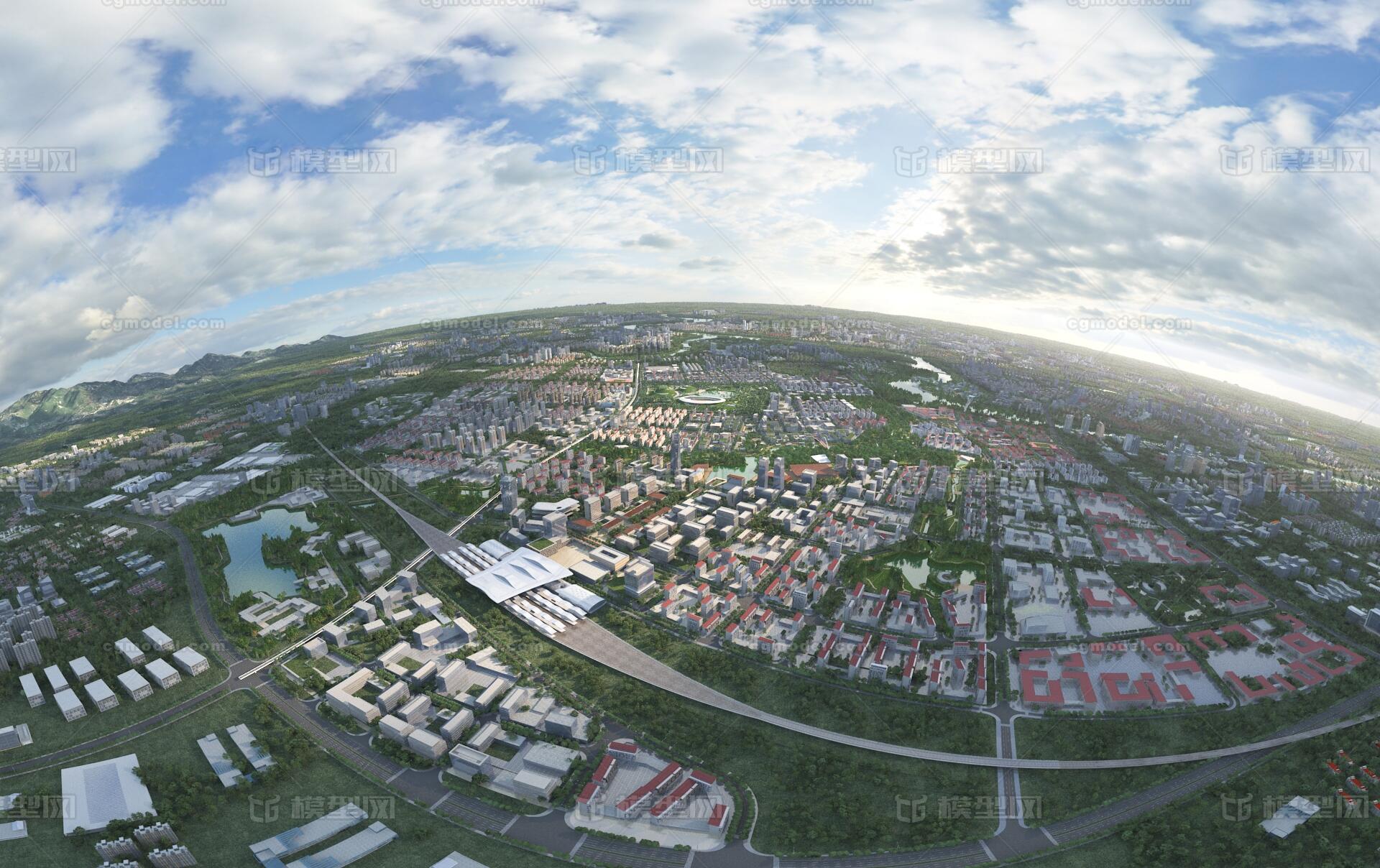 浙江衢州鸟瞰 衢州鸟瞰模型-现代场景模型库-3ds Max(.max)模型下载-cg模型网