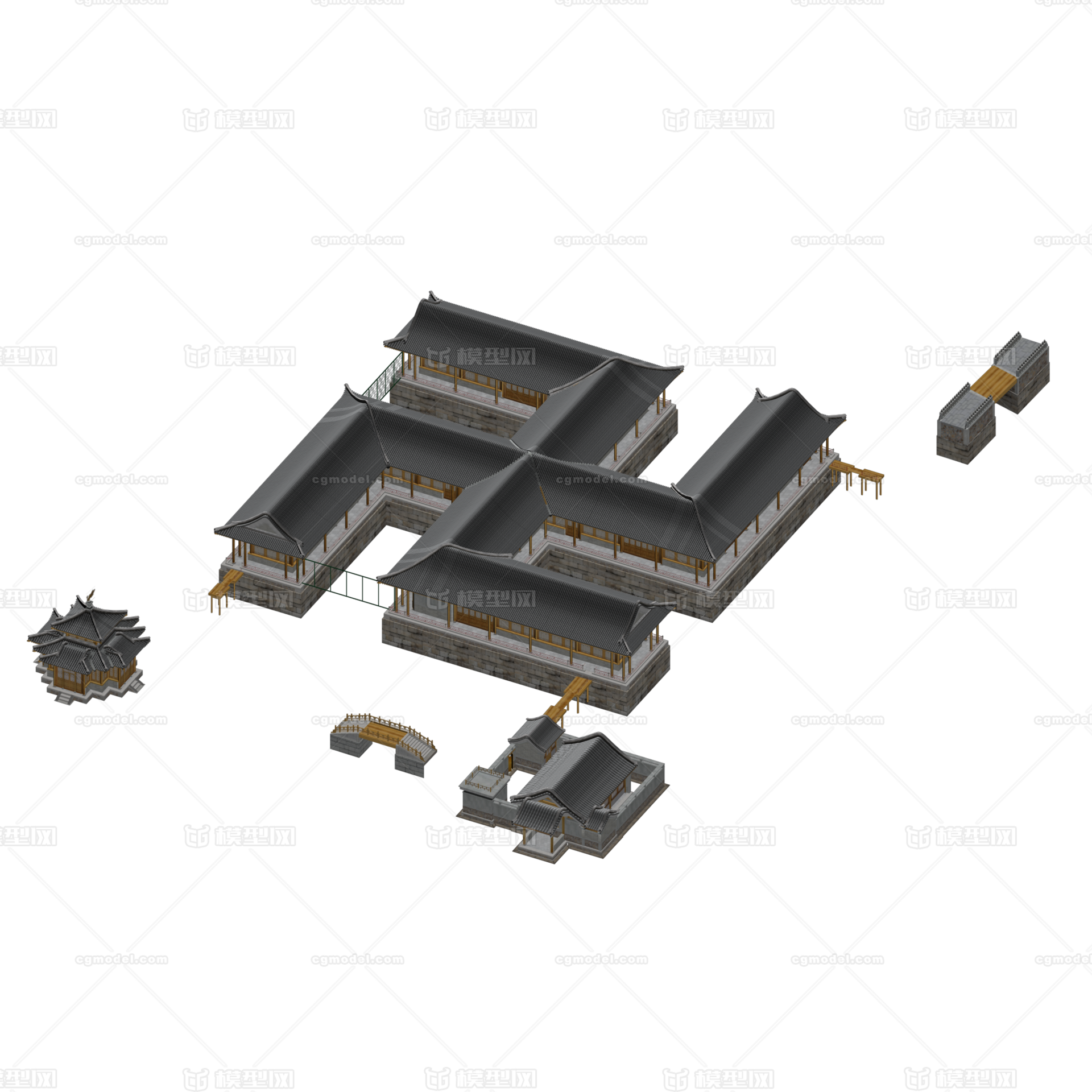 圆明园修复万方安和-嘉庆时期模型-古代场景模型库-3ds Max(.max)模型下载-cg模型网
