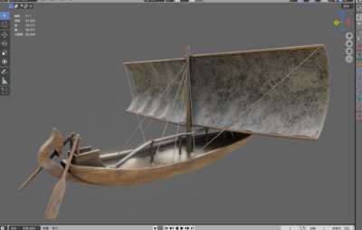 埃及船 人力船模型-古代船/仿古船模型库-Blender(.blend)模型下载-cg模型网