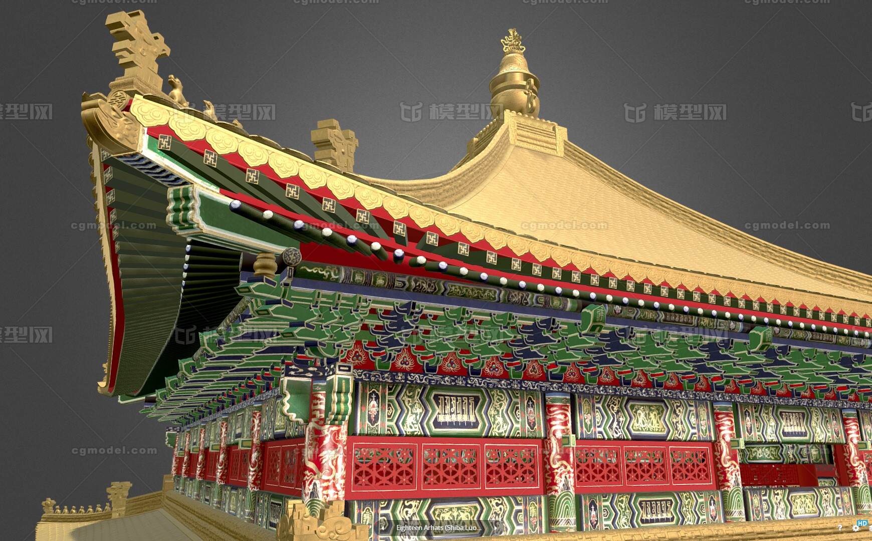 承德普陀宗乘之庙 万法归一殿模型-场景部件模型库-FBX(.fbx)模型下载-cg模型网