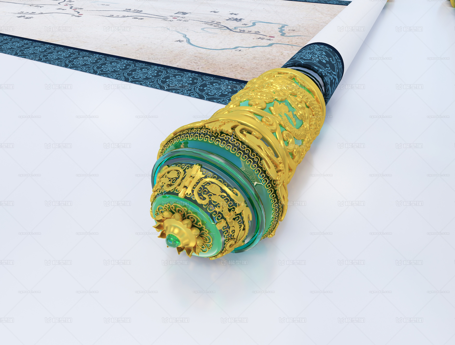 古代卷轴 画卷模型-货品/陈列模型库-3ds Max(.max)模型下载-cg模型网