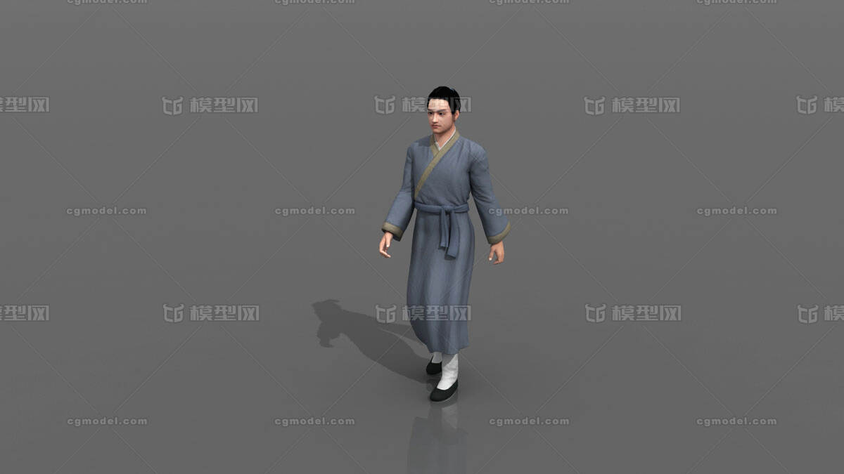 古代 书生模型-男人模型库-3ds Max(.max)模型下载-cg模型网