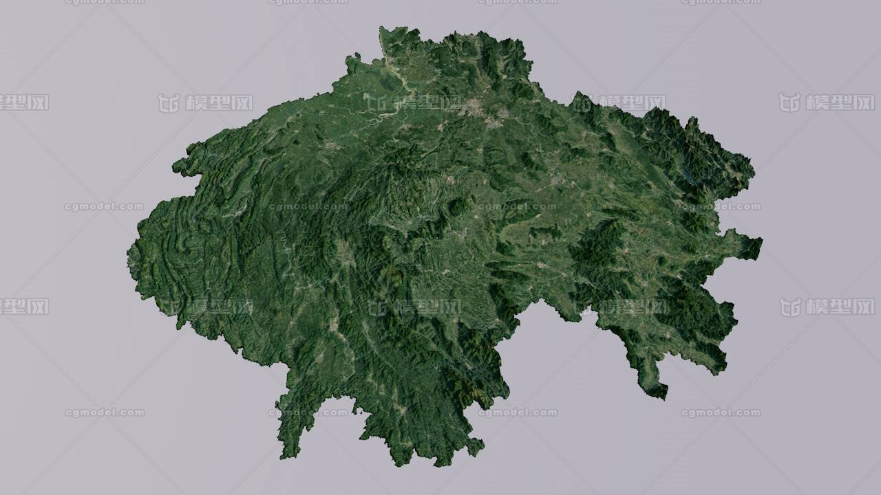 ***湖南省地形模型8K贴图模型-地形模型库-Cinema 4D(.c4d)模型下载-cg模型网