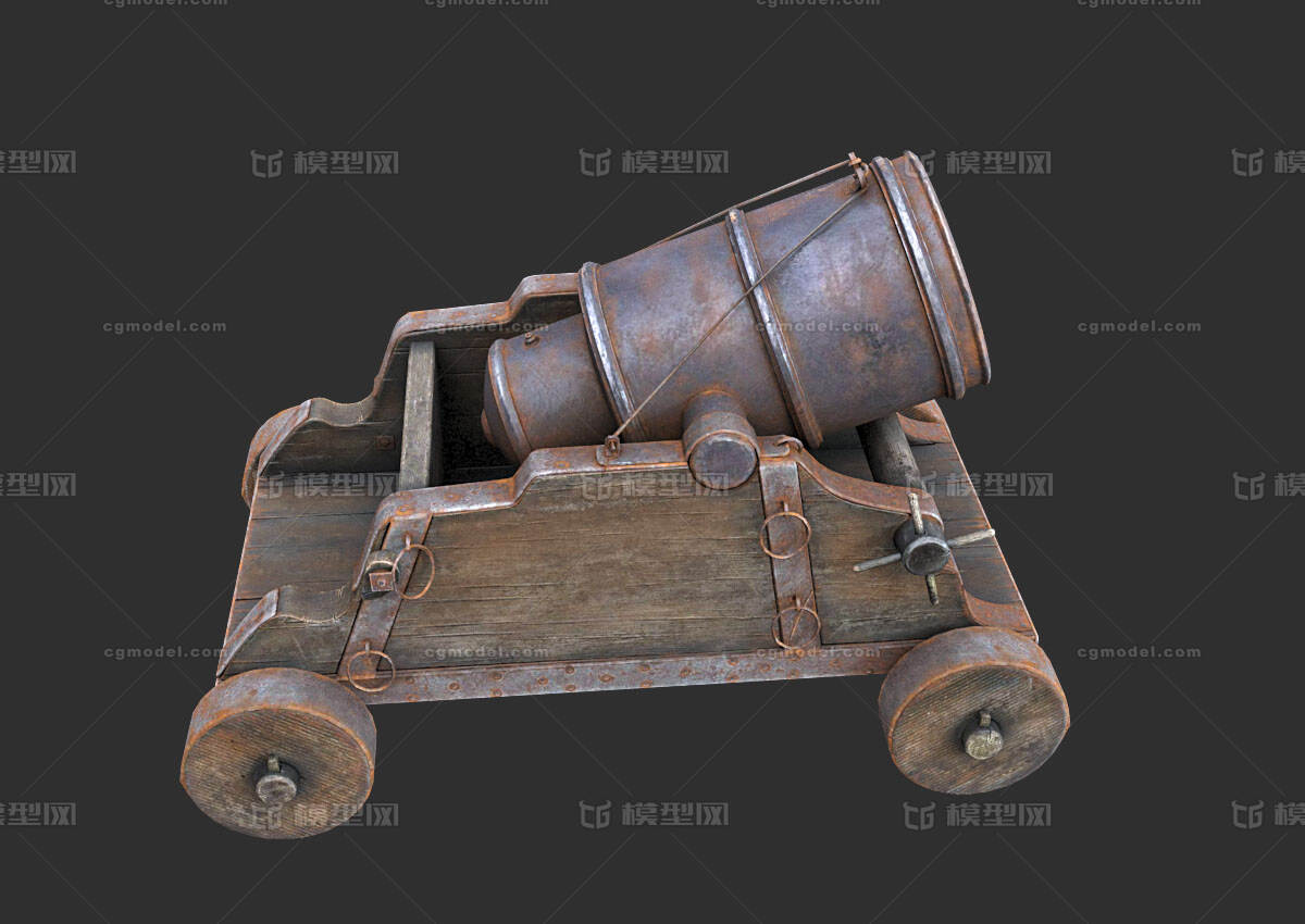 重型火炮 古代大炮模型-火炮器械模型库-FBX(.fbx)模型下载-cg模型网