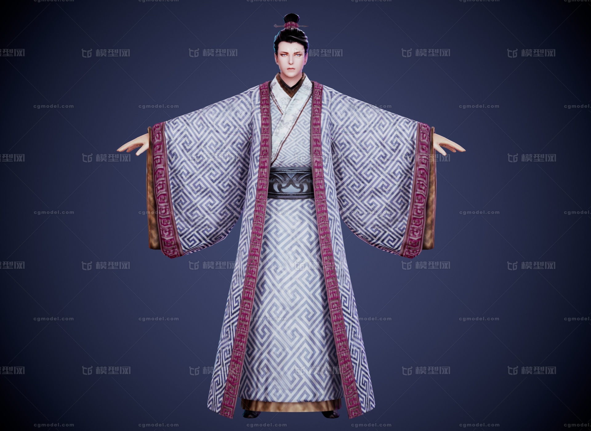 次世代中国风武侠古代文士修士书生儒生 谋士文臣曹植郭嘉司马懿模型-男人模型库-3ds Max(.max)模型下载-cg模型网