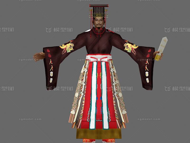 汉服 皇帝冕服模型-男人模型库-3ds Max(.max)模型下载-cg模型网