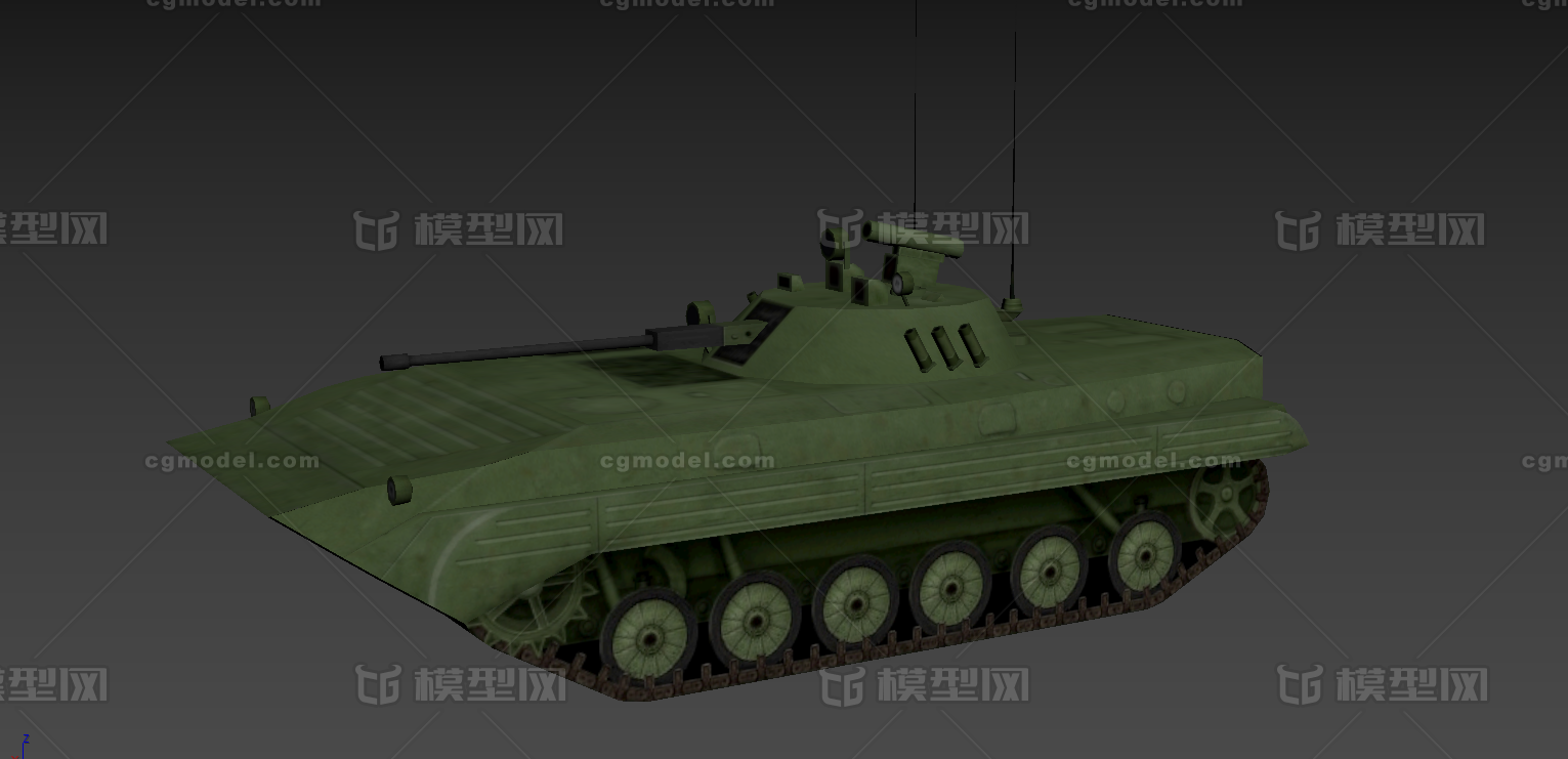 BMP-2步兵战车(英文:BMP-2 Infantry模型-装甲车/坦克模型库-3ds Max(.max)模型下载-cg模型网