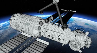 天和核心舱 天和号模型-人造地球卫星模型库-Cinema 4D(.c4d)模型下载-cg模型网