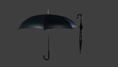 雨伞 收起和撑开雨伞模型模型-个人用品模型库-Blender(.blend)模型下载-cg模型网