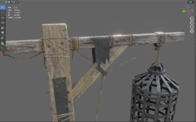 欧洲中世纪棺材吊笼 吊人牢笼模型-场景部件模型库-Blender(.blend)模型下载-cg模型网