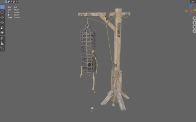 欧洲中世纪棺材吊笼 吊人牢笼模型-场景部件模型库-Blender(.blend)模型下载-cg模型网