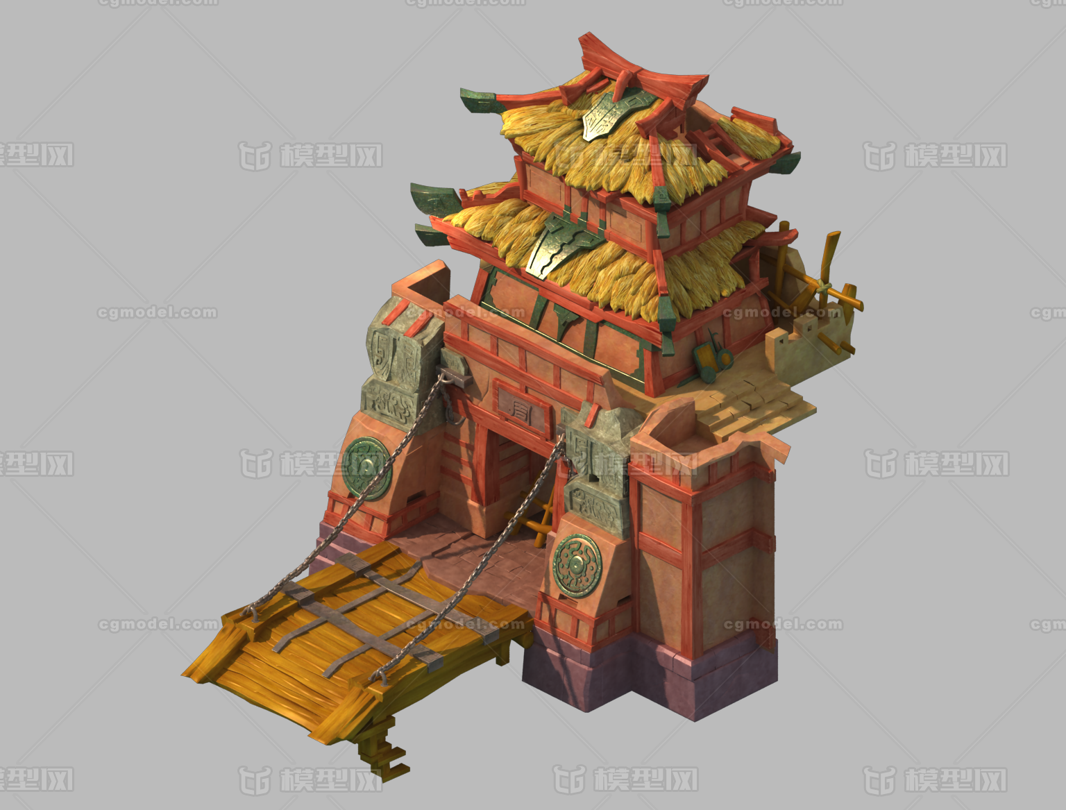 墙 城墙模型-场景部件模型库-3ds Max(.max)模型下载-cg模型网