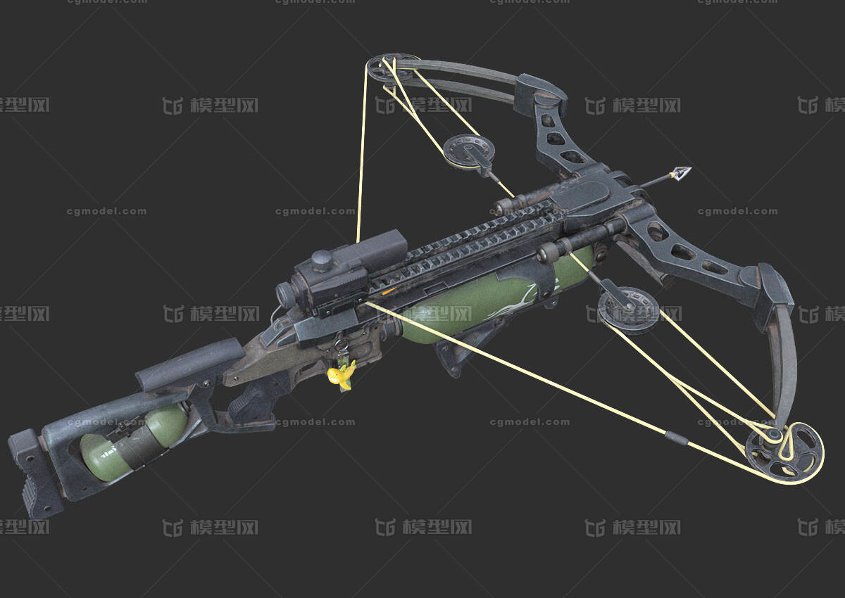 复合弓 现代弩枪模型-冷兵器模型库-FBX(.fbx)模型下载-cg模型网