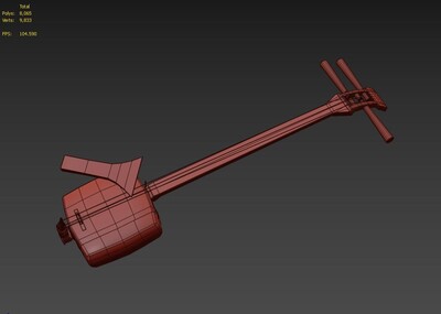 三弦琴 三弦模型-乐器模型库-FBX(.fbx)模型下载-cg模型网