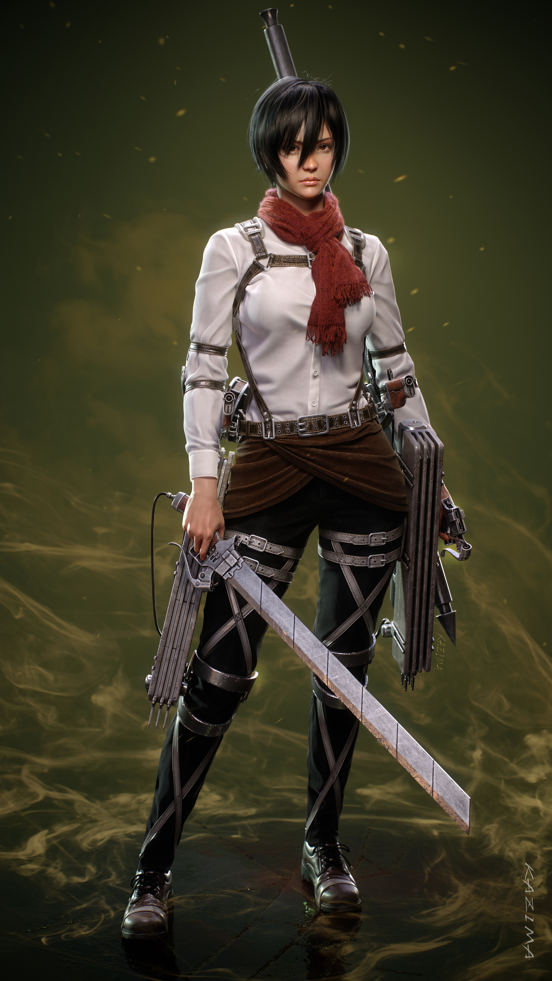 进击的巨人三笠阿克曼救世小队原创同人3DCG模型- 角色/人物/生物- 作品模型- CG模型网