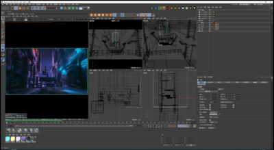 赛博朋克城市 未来城市模型-科幻场景模型库-Cinema 4D(.c4d)模型下载-cg模型网