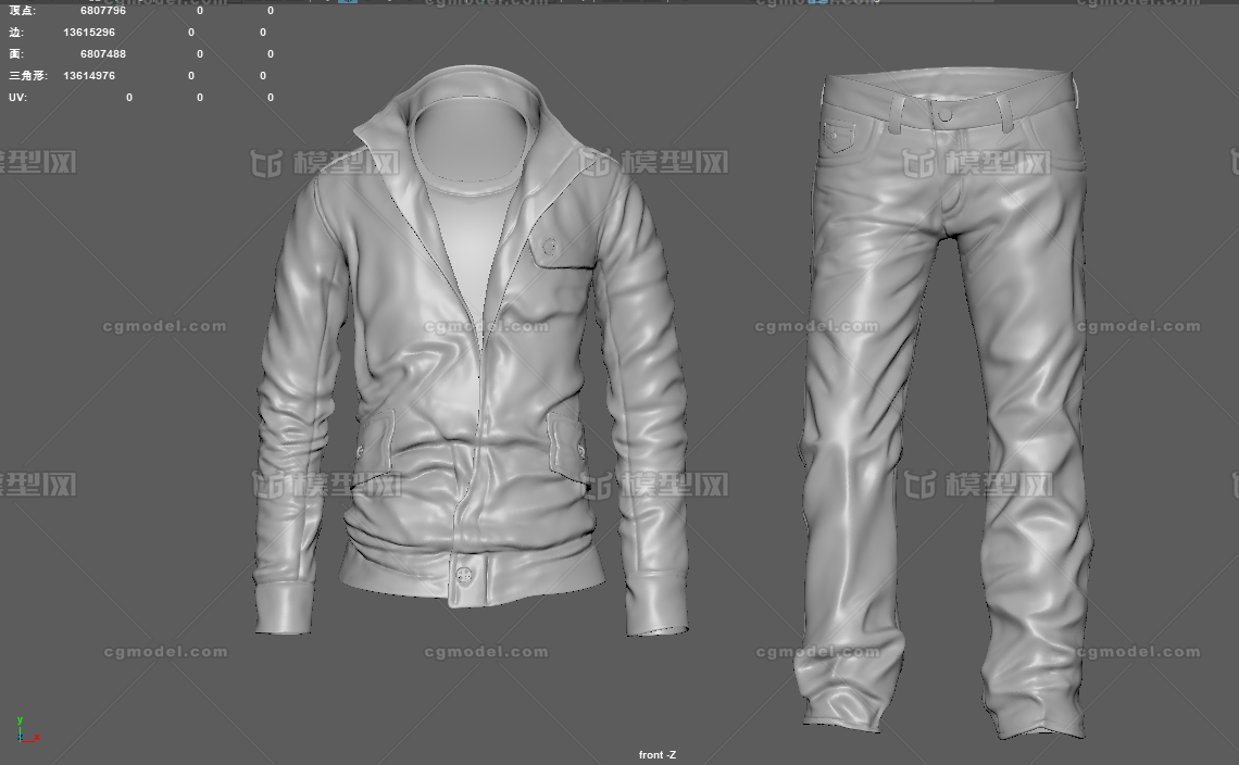 衣服 裤子模型-穿戴服饰模型库-Zbrush(.zpr)模型下载-cg模型网