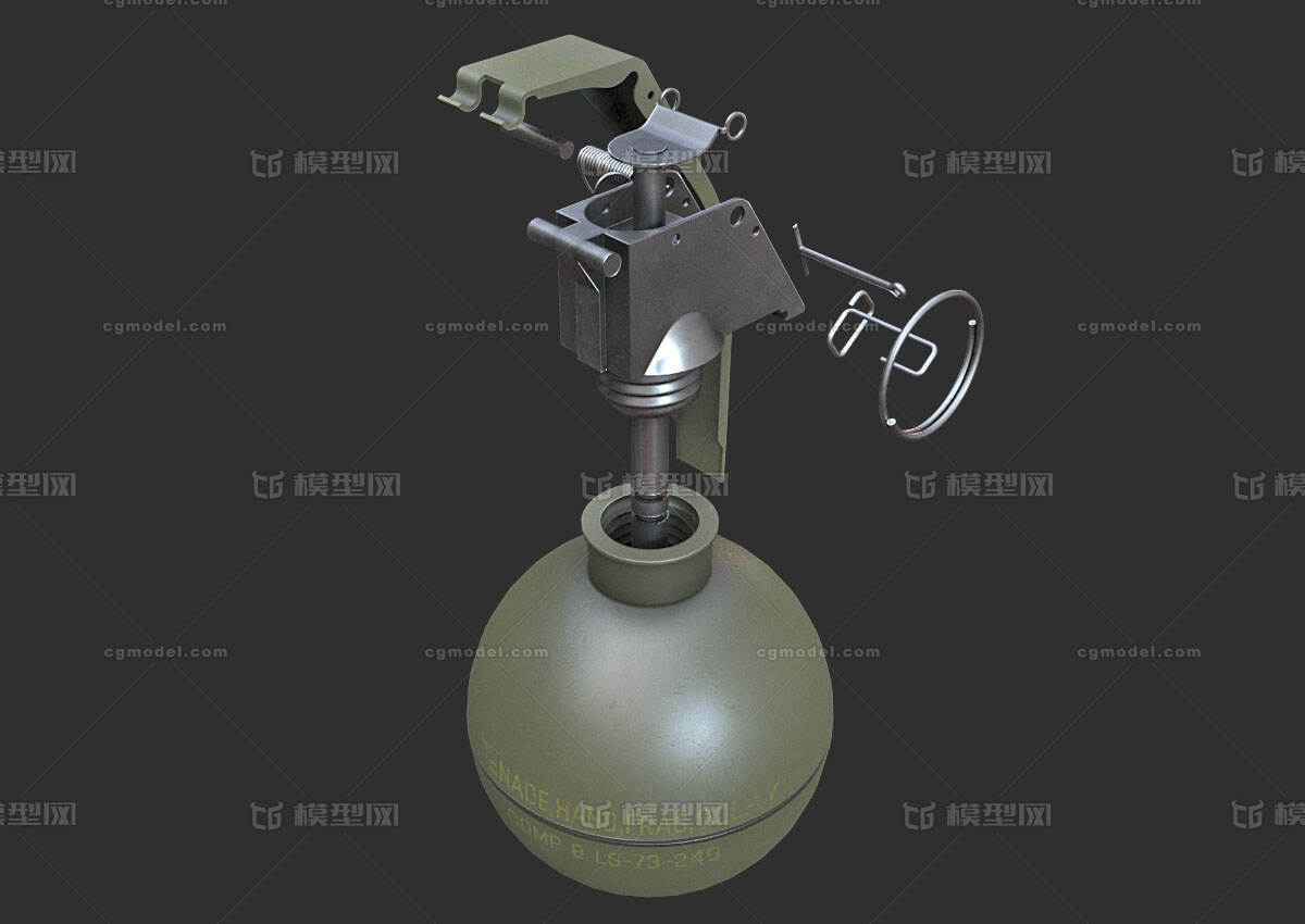 手雷构造 手雷分解模型-其他器械模型库-FBX(.fbx)模型下载-cg模型网
