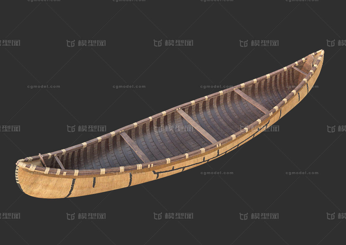 独木舟 划艇模型-古代船/仿古船模型库-FBX(.fbx)模型下载-cg模型网