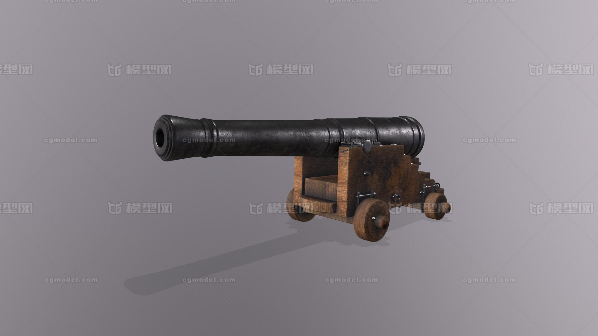 海盗大炮 古代大炮模型-火炮器械模型库-Maya(.ma/.mb)模型下载-cg模型网