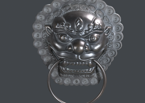 PBR次世代写实 古代门环模型-场景部件模型库-Maya(.ma/.mb)模型下载-cg模型网