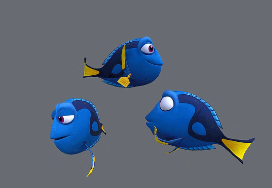卡通 蓝唐王鱼模型-鱼类模型库-FBX(.fbx)模型下载-cg模型网