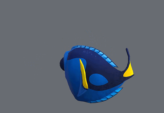 卡通 蓝唐王鱼模型-鱼类模型库-FBX(.fbx)模型下载-cg模型网