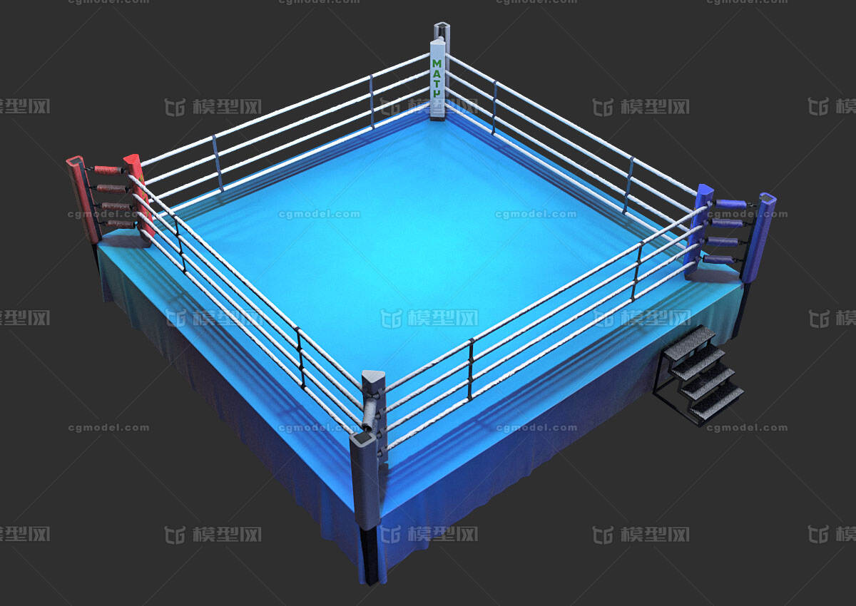 擂台 拳击台模型-场景部件模型库-FBX(.fbx)模型下载-cg模型网