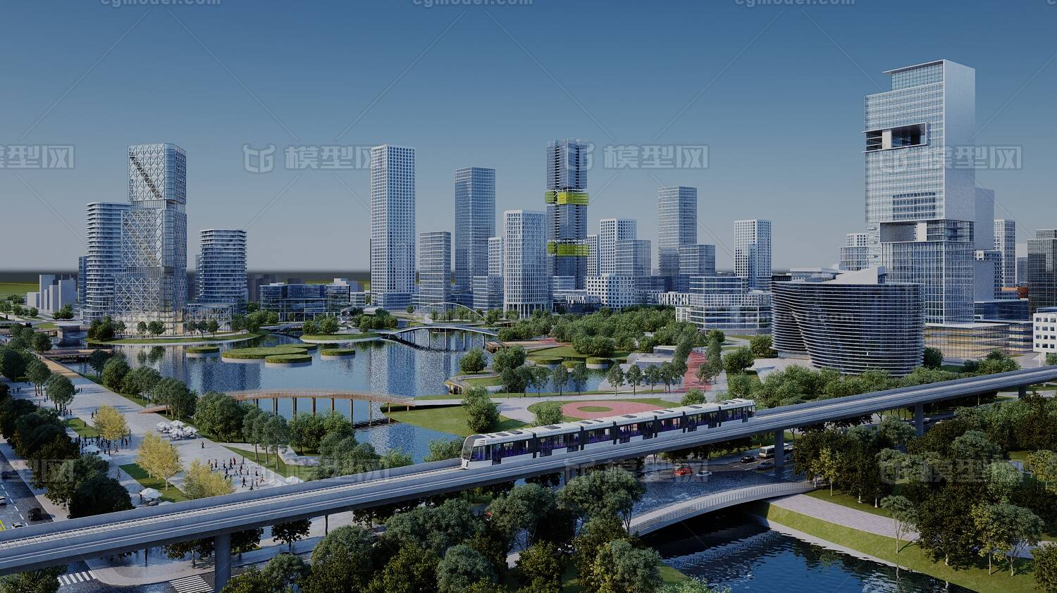 城市规划鸟瞰 鸟瞰配楼模型-商业办公模型库-3ds Max(.max)模型下载-cg模型网