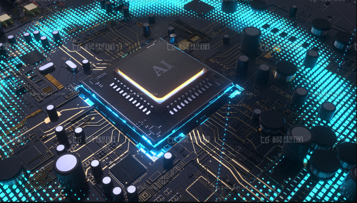 AI人工智能 电路板芯片模型-电路板模型库-Cinema 4D(.c4d)模型下载-cg模型网