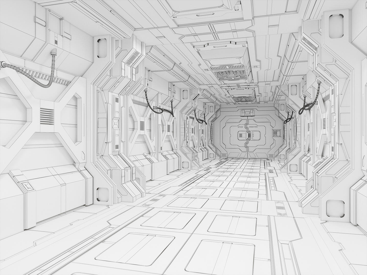 星际空间站走廊模型 - 游戏/影视/动画 - 作品模型 - CG模型网