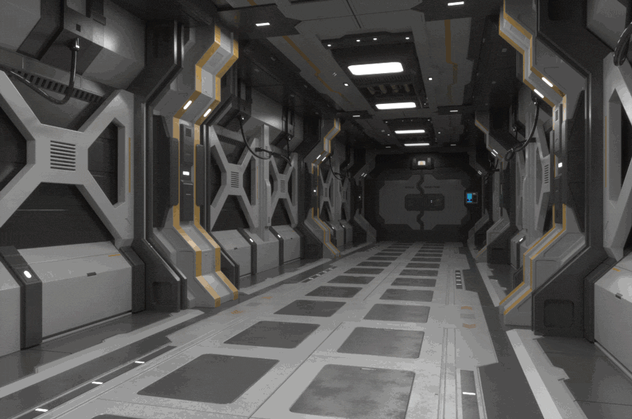 科幻太空站宇宙空间站走廊 有镜头动画模型-科幻场景模型库-3ds Max(.max)模型下载-cg模型网